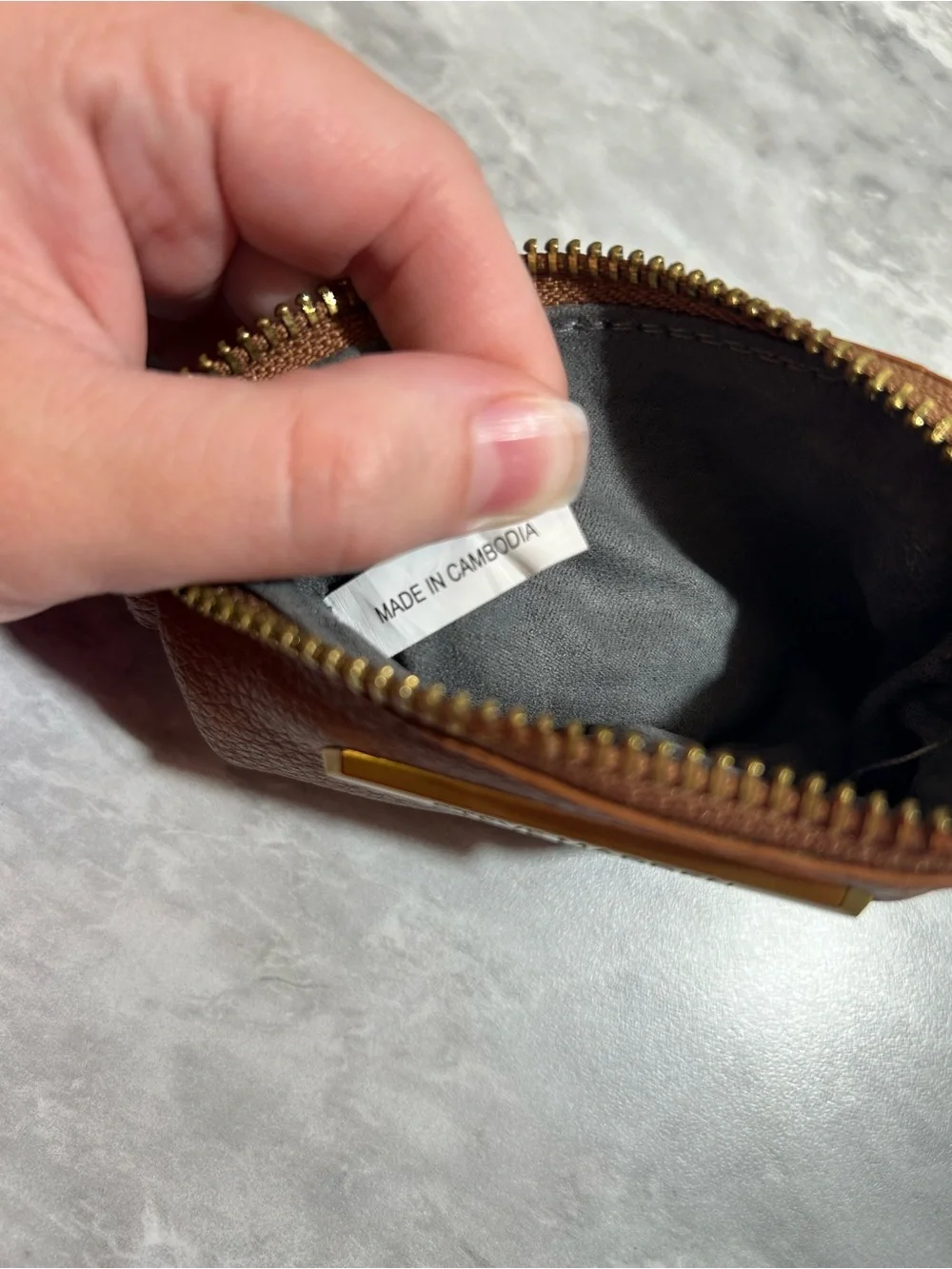 Steve Madden Brown Leather Key Coin Pouch - BG3